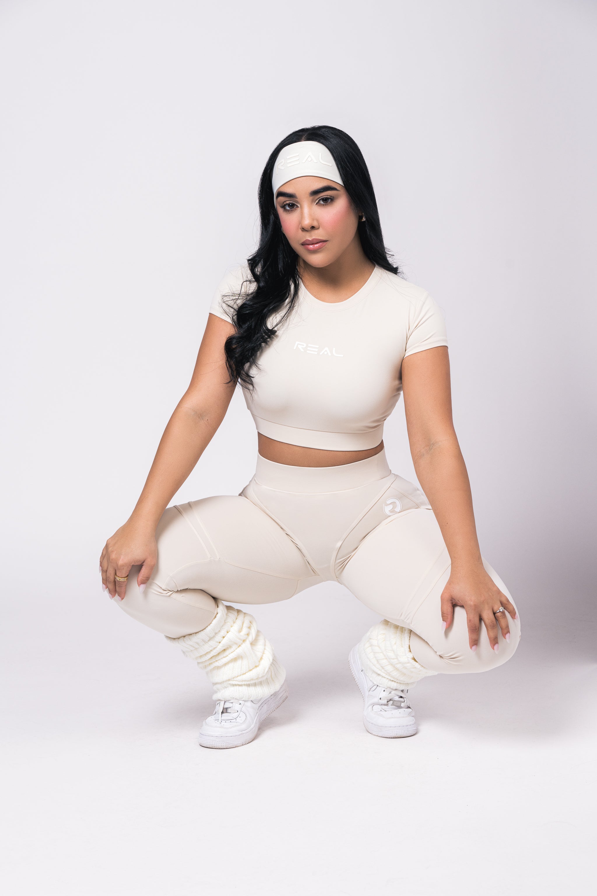 Off White minimal activewear top - Breathable studio to street wear