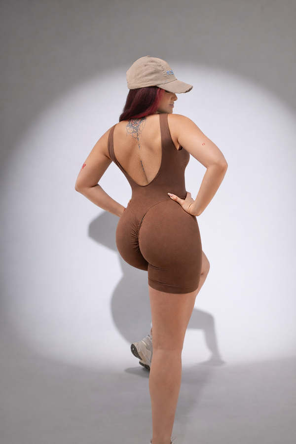 Sky Seamless Romper - Cocoa