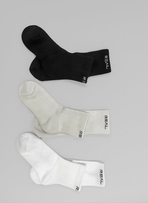 Real Activewear Quarter Length Socks - White