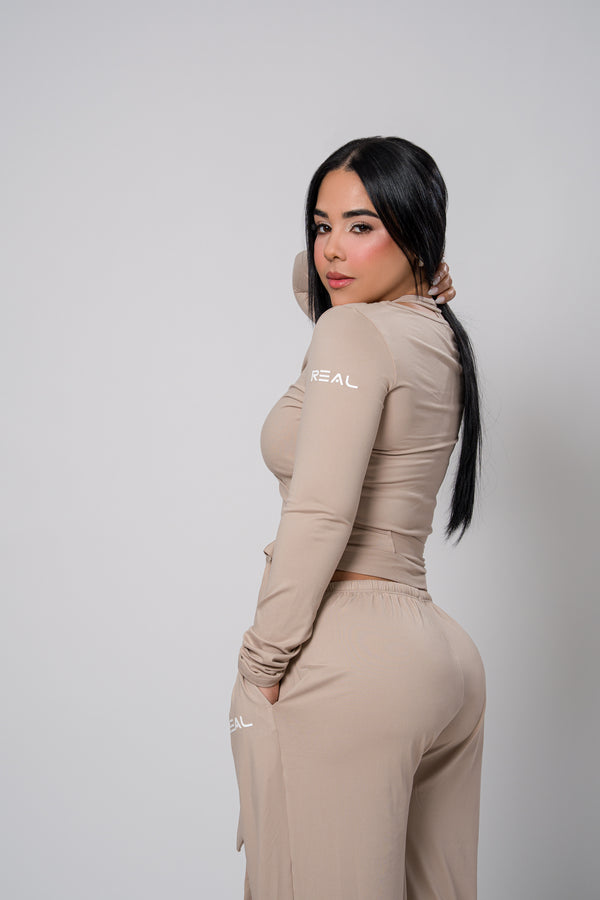 Studio Wrap Top - Beige