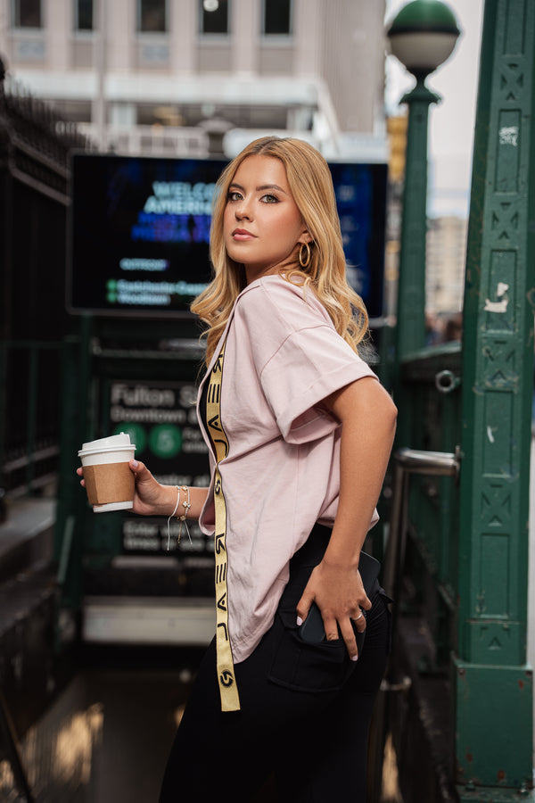 Real Bold Front T-Shirt - Baby Pink