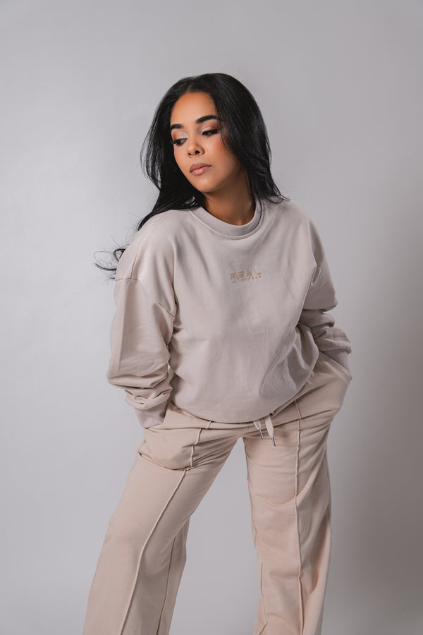 Aurora Crew Neck Pullover - Sand