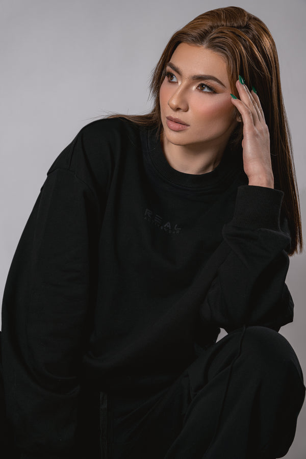 Aurora Crew Neck Pullover - Onyx
