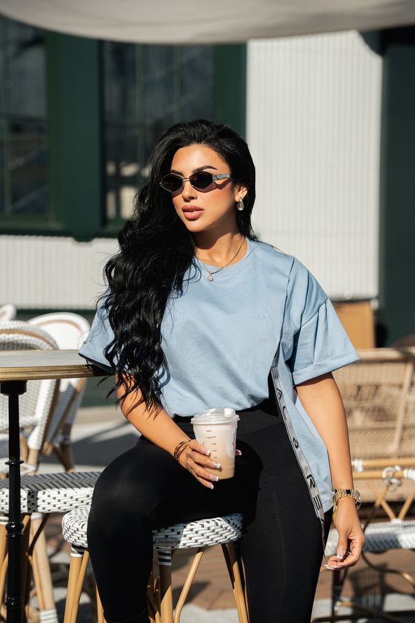 Real Bold Front T-Shirt - Baby Blue