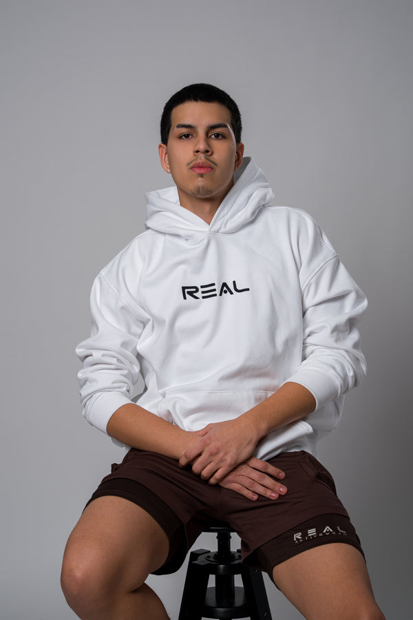 Mens Oversized Cozy Hoodie - White