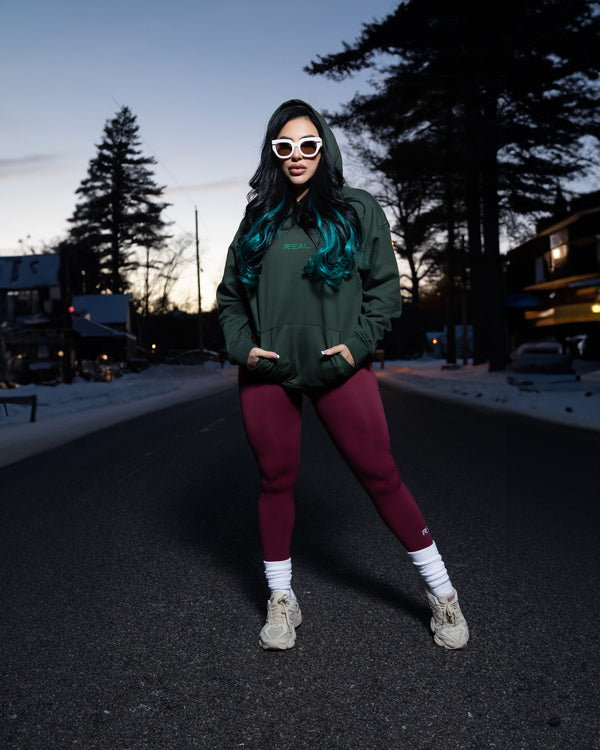 Oversized Cozy Hoodie - Forest Green